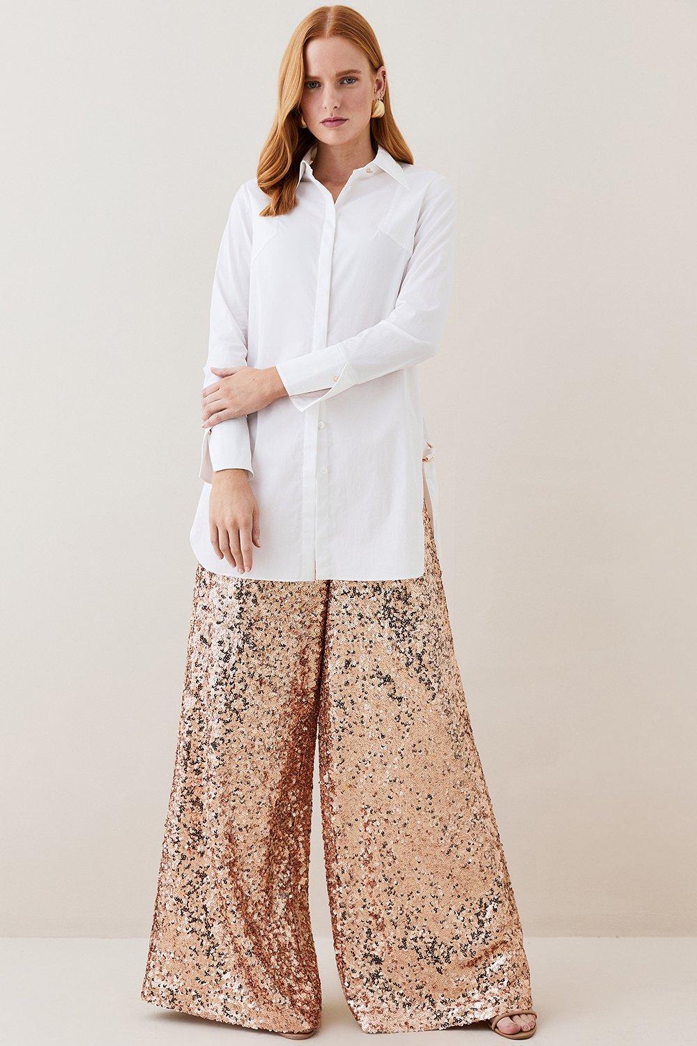 Topshop sequin trousers sales
